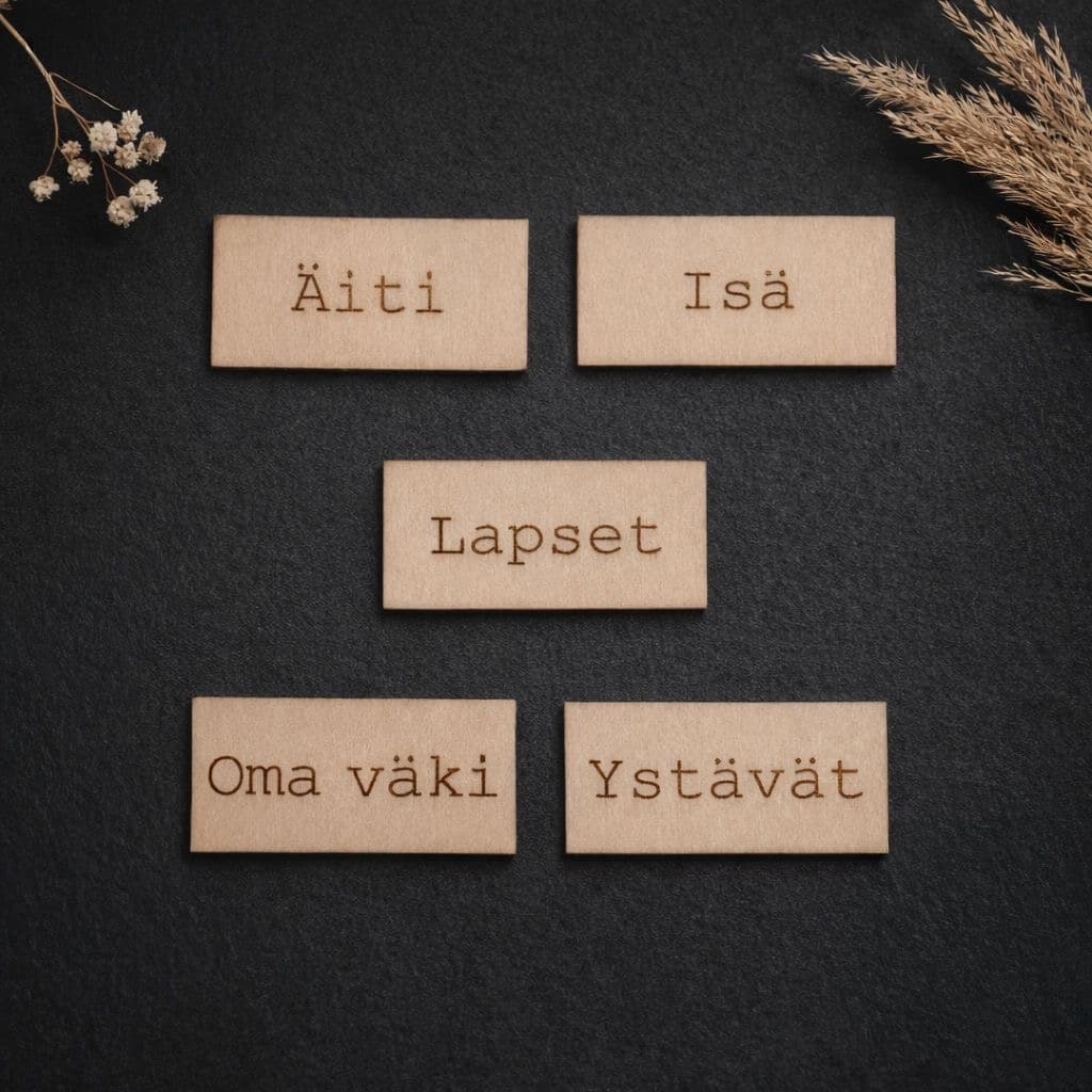 Pyyhemerkeille merkitset kätevästi pyyhkeet tai muut kodin tarvikkeet