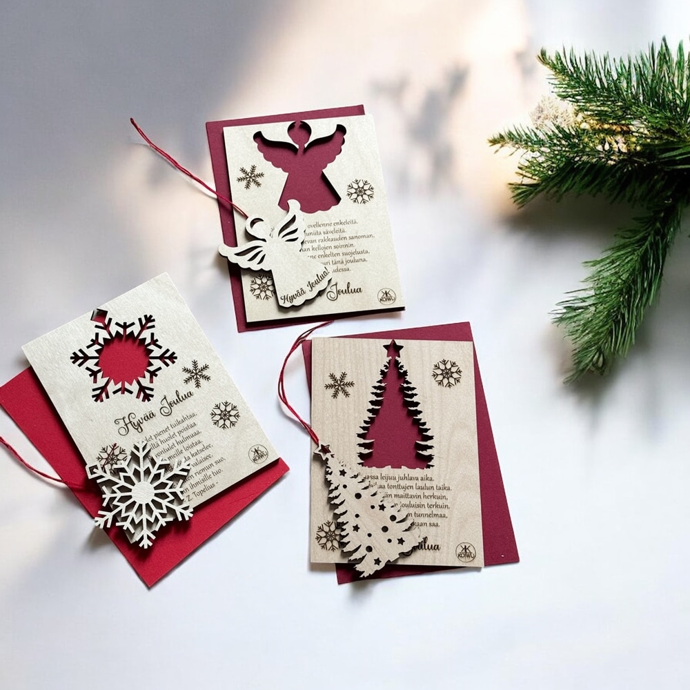 Joulukortit 4 kpl setti