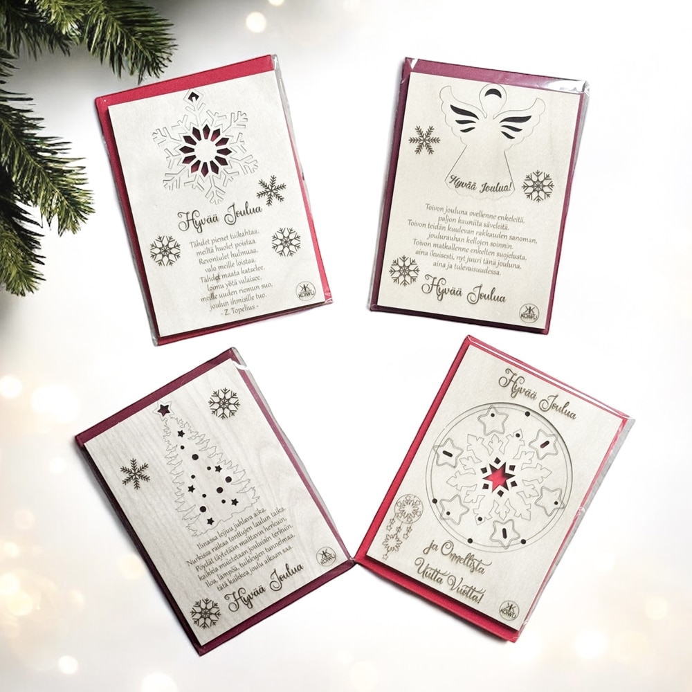 Joulukortit 4 kpl setti