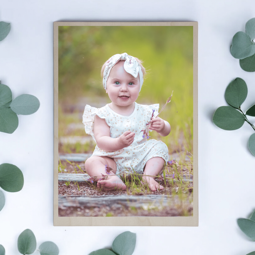 Puinen valokuvataulu, pystykuva