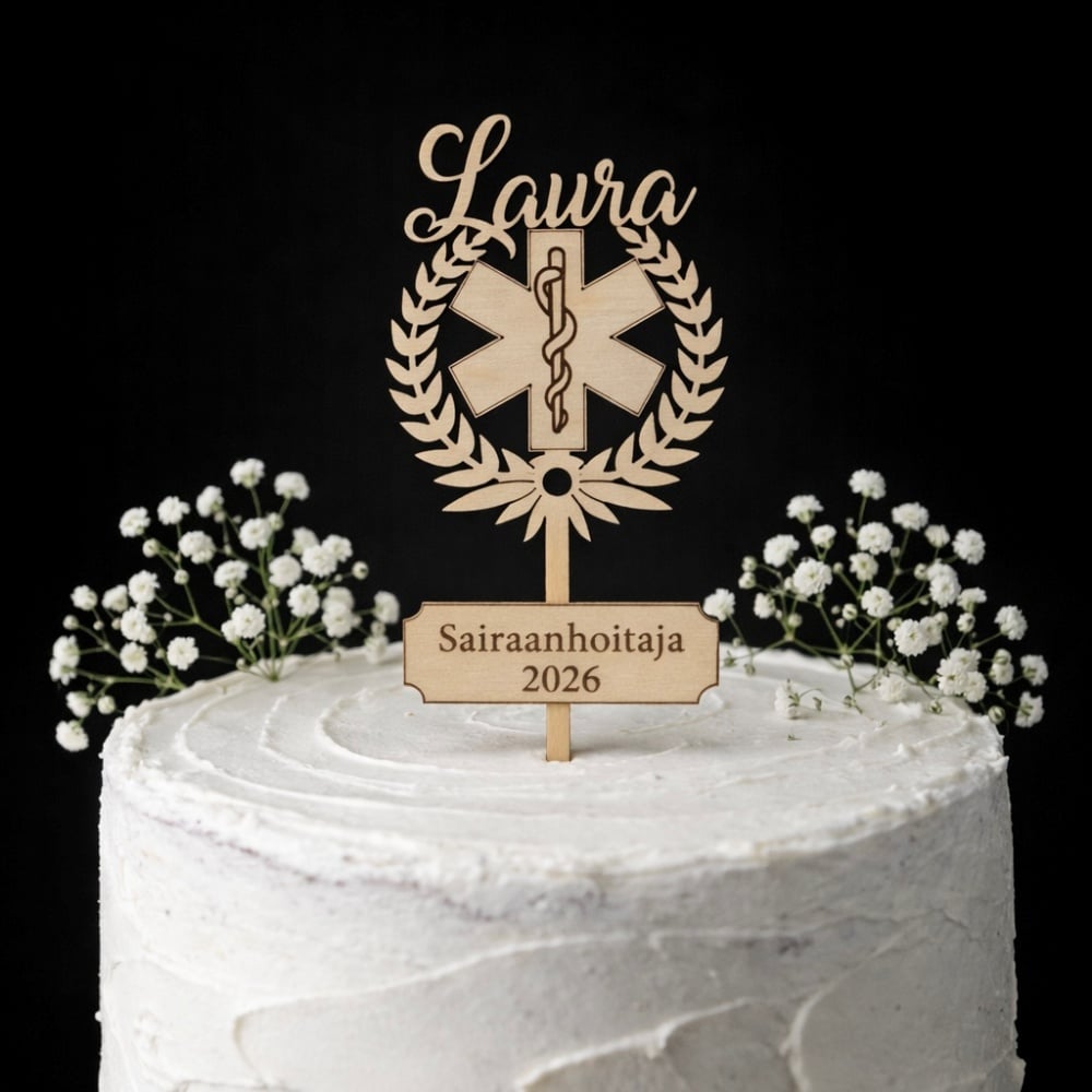 Sairaan- ja ensihoitajan kakkukoriste